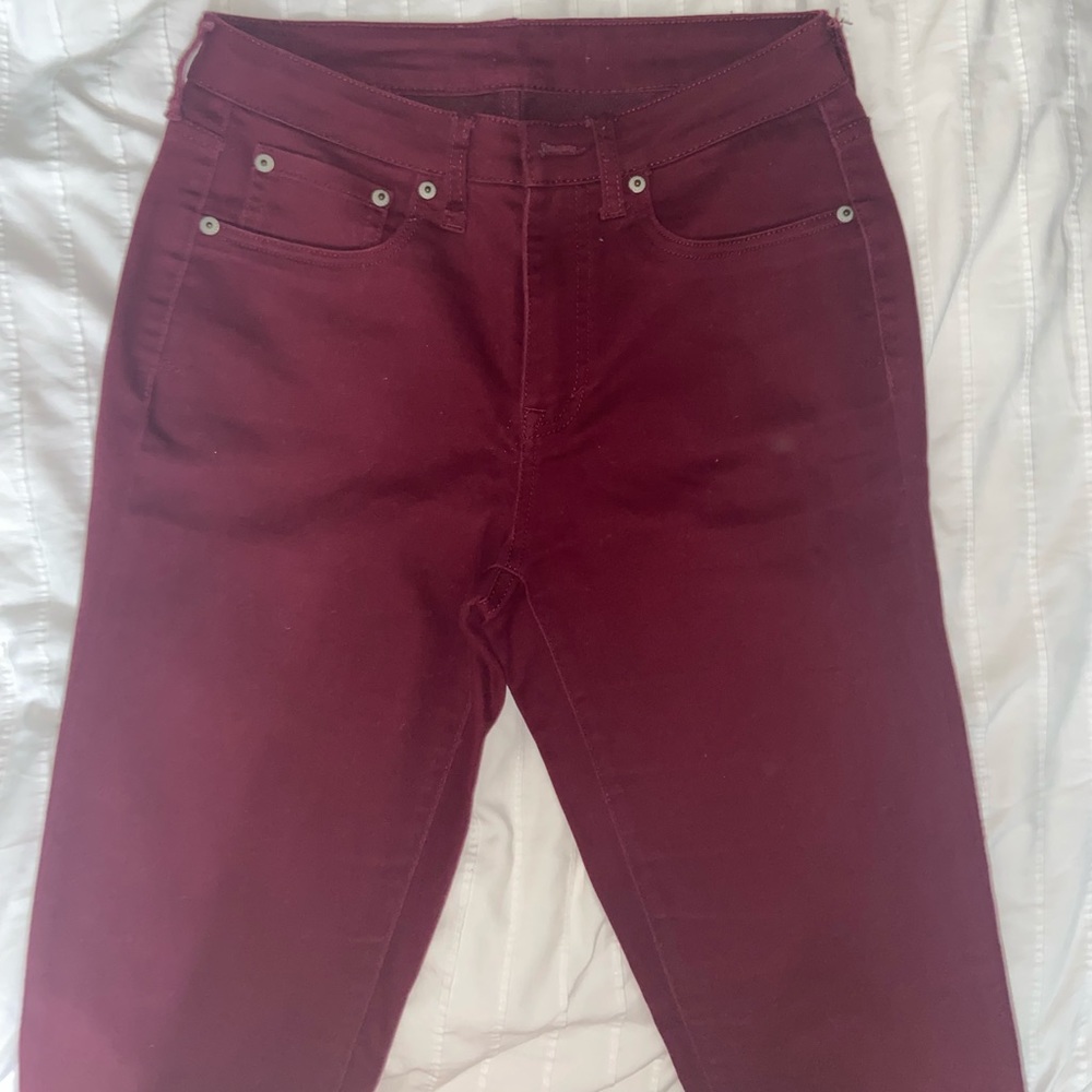 Burgundy jeans